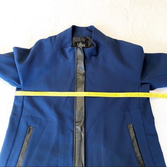 Luii Faux Leather Trim Zip Front Jacket - M - Picture 8 of 10